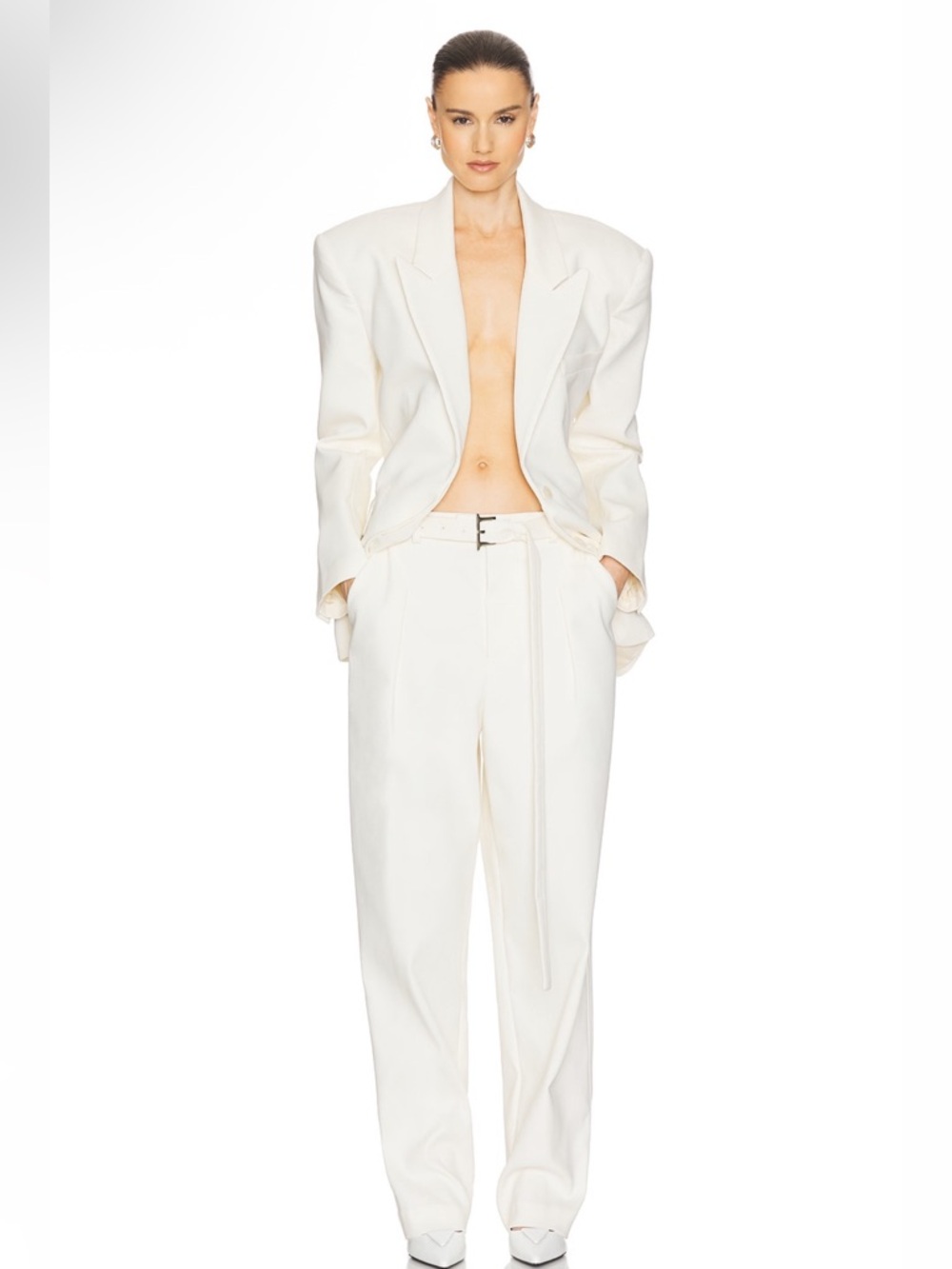 Helsa The Barrel Pant in Cream